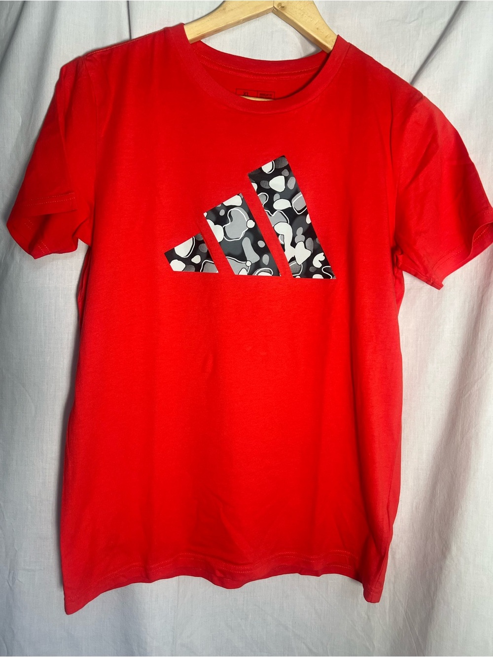 adidas orange Tee with Black & White Logo